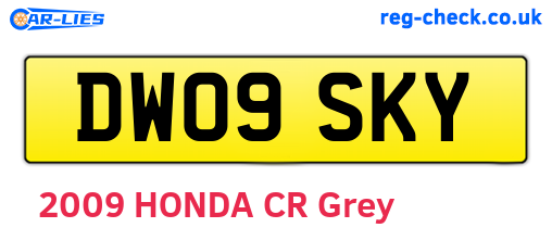 DW09SKY are the vehicle registration plates.