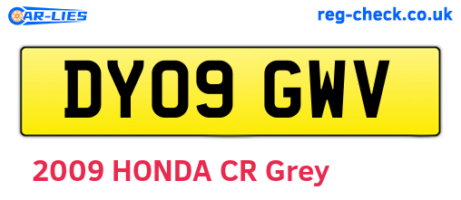 DY09GWV are the vehicle registration plates.