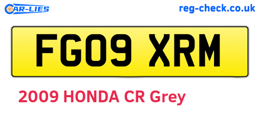 FG09XRM are the vehicle registration plates.