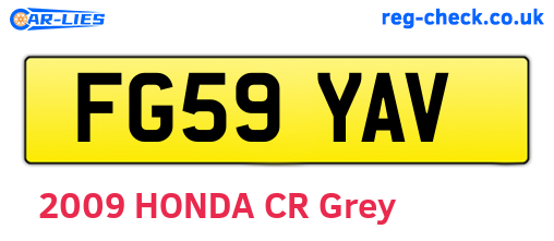 FG59YAV are the vehicle registration plates.