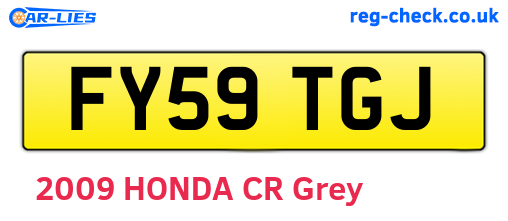 FY59TGJ are the vehicle registration plates.