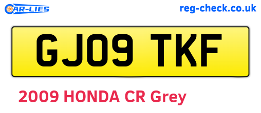 GJ09TKF are the vehicle registration plates.
