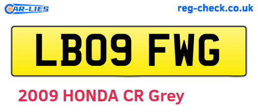 LB09FWG are the vehicle registration plates.