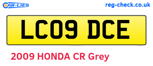 LC09DCE are the vehicle registration plates.