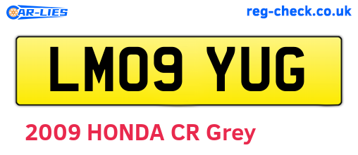 LM09YUG are the vehicle registration plates.