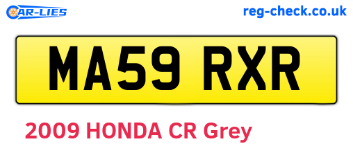MA59RXR are the vehicle registration plates.