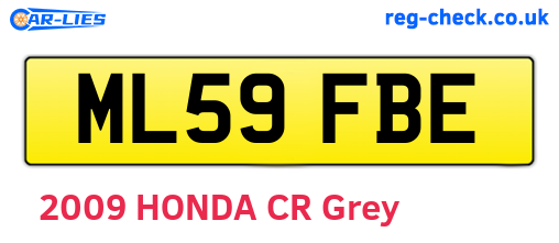 ML59FBE are the vehicle registration plates.