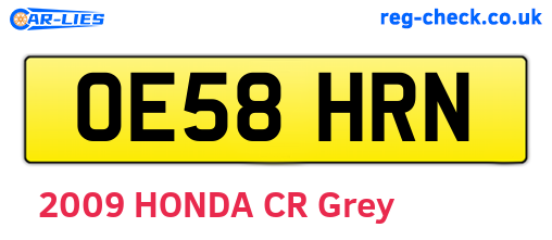 OE58HRN are the vehicle registration plates.