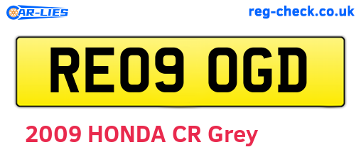 RE09OGD are the vehicle registration plates.