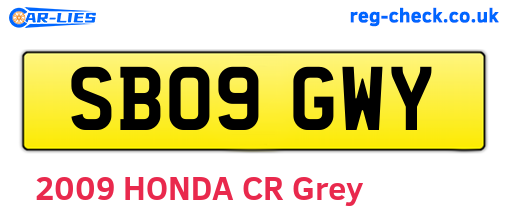 SB09GWY are the vehicle registration plates.