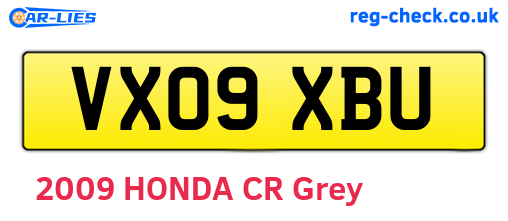 VX09XBU are the vehicle registration plates.