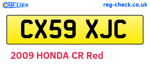 CX59XJC are the vehicle registration plates.