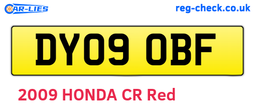 DY09OBF are the vehicle registration plates.