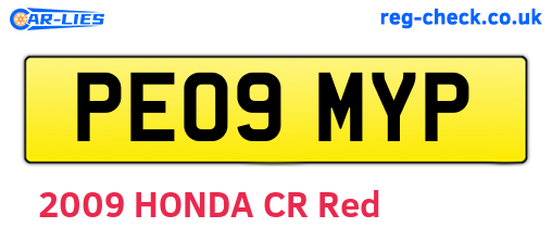 PE09MYP are the vehicle registration plates.
