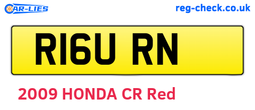 R16URN are the vehicle registration plates.