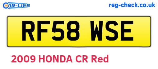 RF58WSE are the vehicle registration plates.