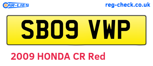 SB09VWP are the vehicle registration plates.