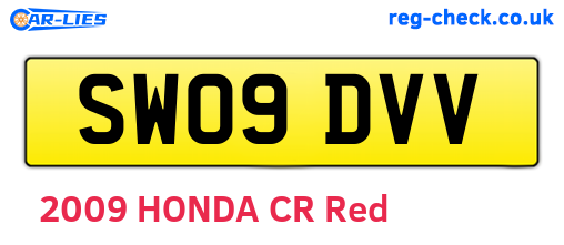 SW09DVV are the vehicle registration plates.