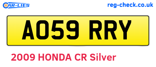 AO59RRY are the vehicle registration plates.