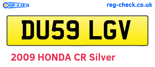 DU59LGV are the vehicle registration plates.