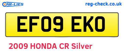 EF09EKO are the vehicle registration plates.