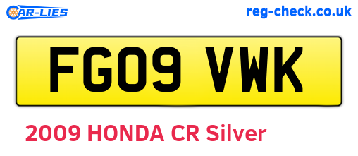 FG09VWK are the vehicle registration plates.