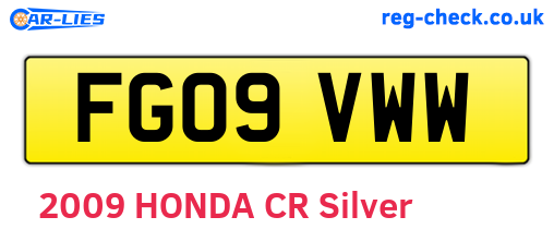 FG09VWW are the vehicle registration plates.