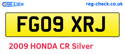 FG09XRJ are the vehicle registration plates.