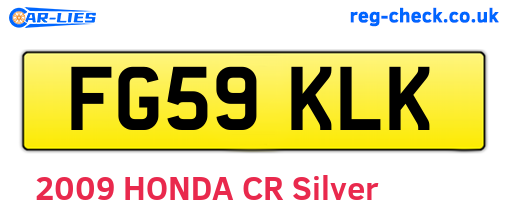 FG59KLK are the vehicle registration plates.