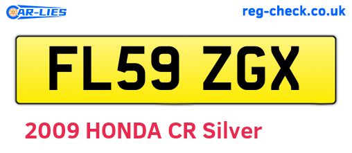 FL59ZGX are the vehicle registration plates.