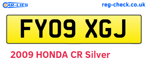 FY09XGJ are the vehicle registration plates.