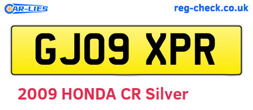 GJ09XPR are the vehicle registration plates.