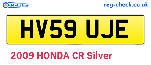 HV59UJE are the vehicle registration plates.