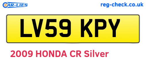 LV59KPY are the vehicle registration plates.
