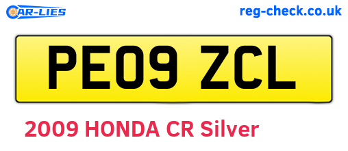 PE09ZCL are the vehicle registration plates.