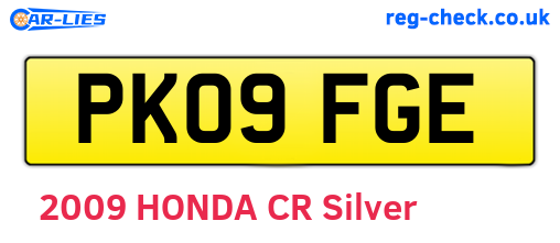 PK09FGE are the vehicle registration plates.