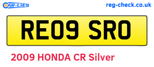 RE09SRO are the vehicle registration plates.