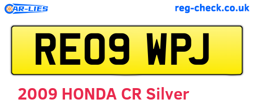 RE09WPJ are the vehicle registration plates.