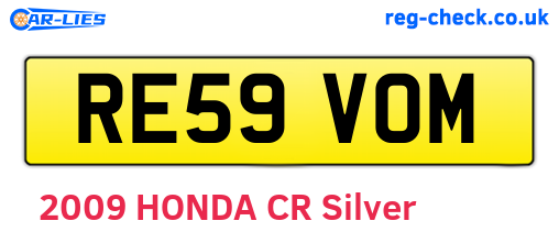 RE59VOM are the vehicle registration plates.