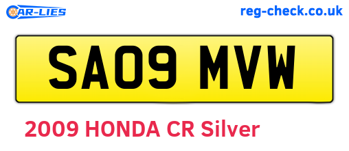 SA09MVW are the vehicle registration plates.