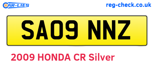 SA09NNZ are the vehicle registration plates.