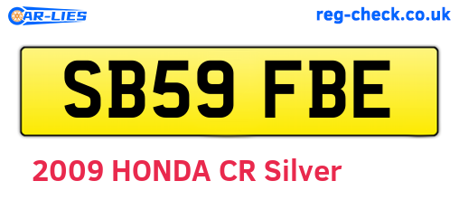 SB59FBE are the vehicle registration plates.