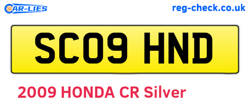 SC09HND are the vehicle registration plates.