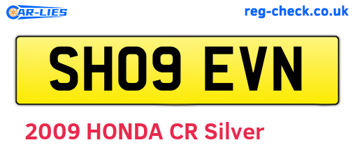 SH09EVN are the vehicle registration plates.