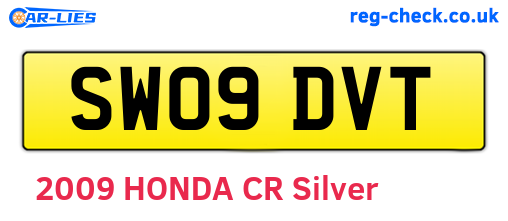 SW09DVT are the vehicle registration plates.
