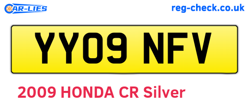 YY09NFV are the vehicle registration plates.