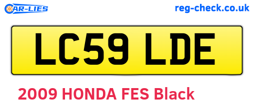 LC59LDE are the vehicle registration plates.