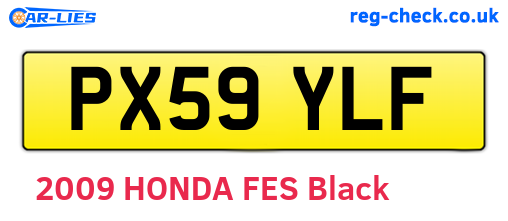PX59YLF are the vehicle registration plates.