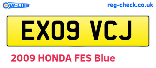 EX09VCJ are the vehicle registration plates.