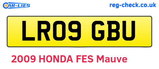 LR09GBU are the vehicle registration plates.